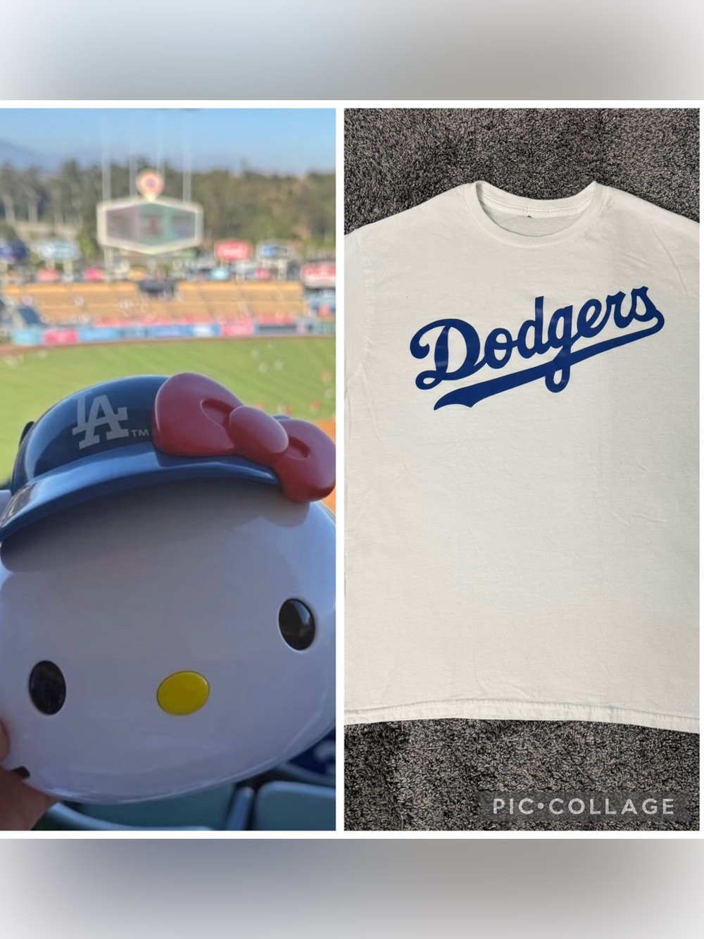 NWT Limited Edition Hello Kitty Dodgers Baseball Popcorn Bucket + BONUS T-SHIRT